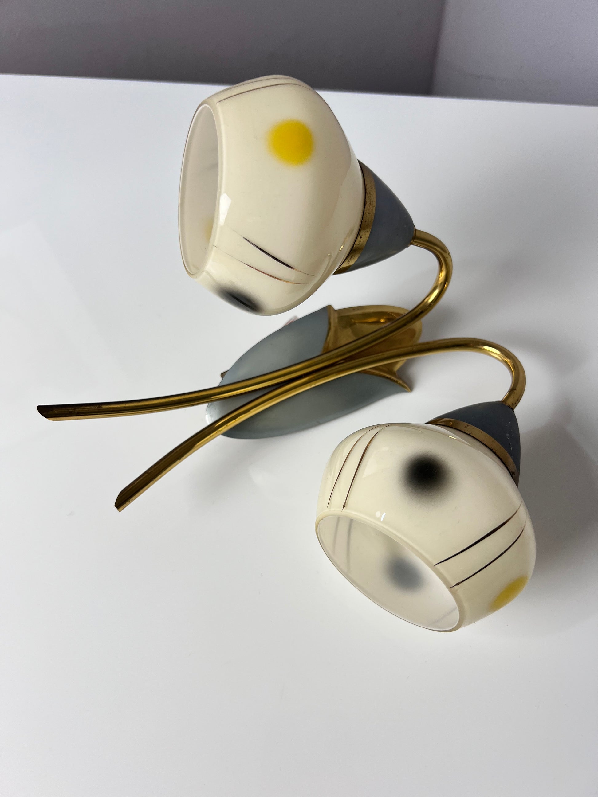 Wandlampe weiß Messing