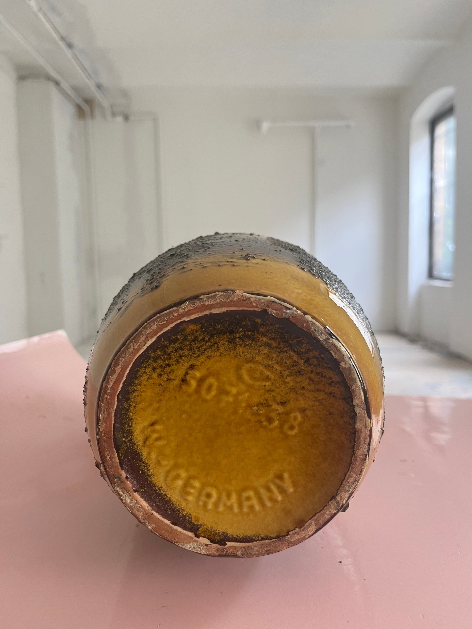 Vase 5071-38 Fat Lava orange braun von Carstens Keramik West Germany