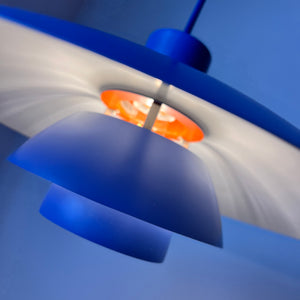 Lamellenlampe PH4 blau von Poul Henningsen für Louis Poulsen