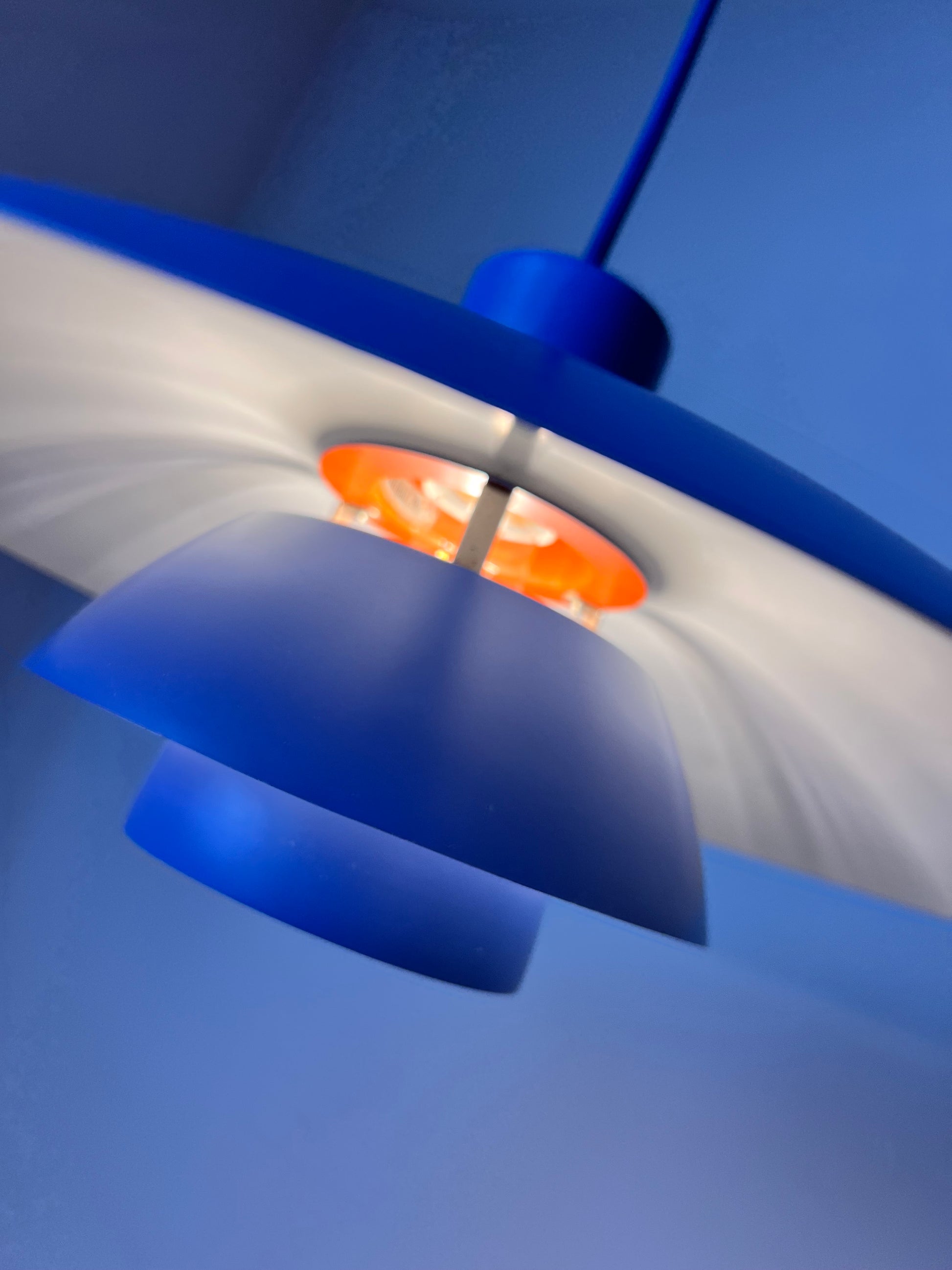 Lamellenlampe PH4 blau von Poul Henningsen für Louis Poulsen