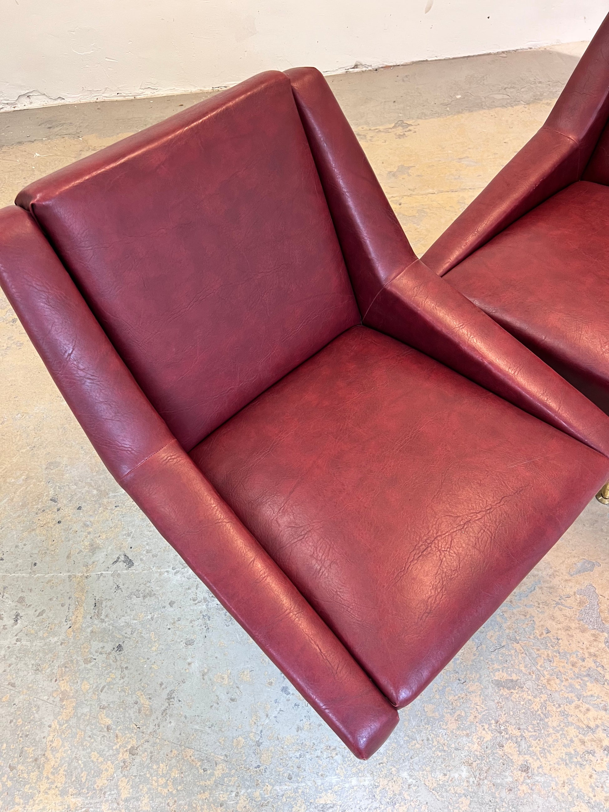 Sessel rot Kunstleder aus Italien