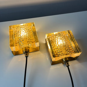 Set: 2x Wandlampe Kalmarlampet 17205 gold Messing Glas von Vitrika