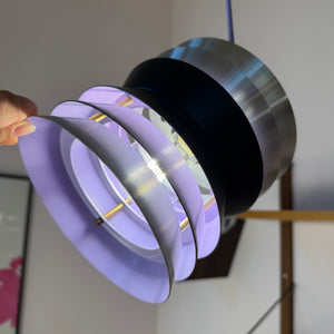 Lamellenlampe Trava silber schwarz lila von Carl Thore für Granhaga