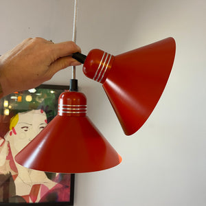 Hängelampe rot Metall aus Dänemark