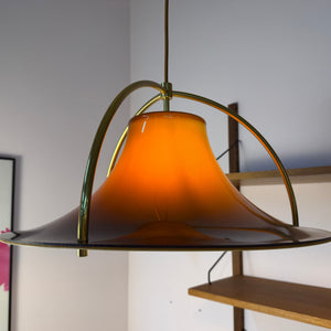 Hängelampe Modell Single braun orange von Jo Hammerborg für Fog & Mørup