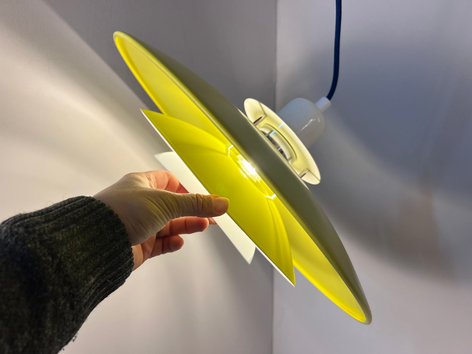 Lamellenlampe teils neu lackiert aus Dänemark