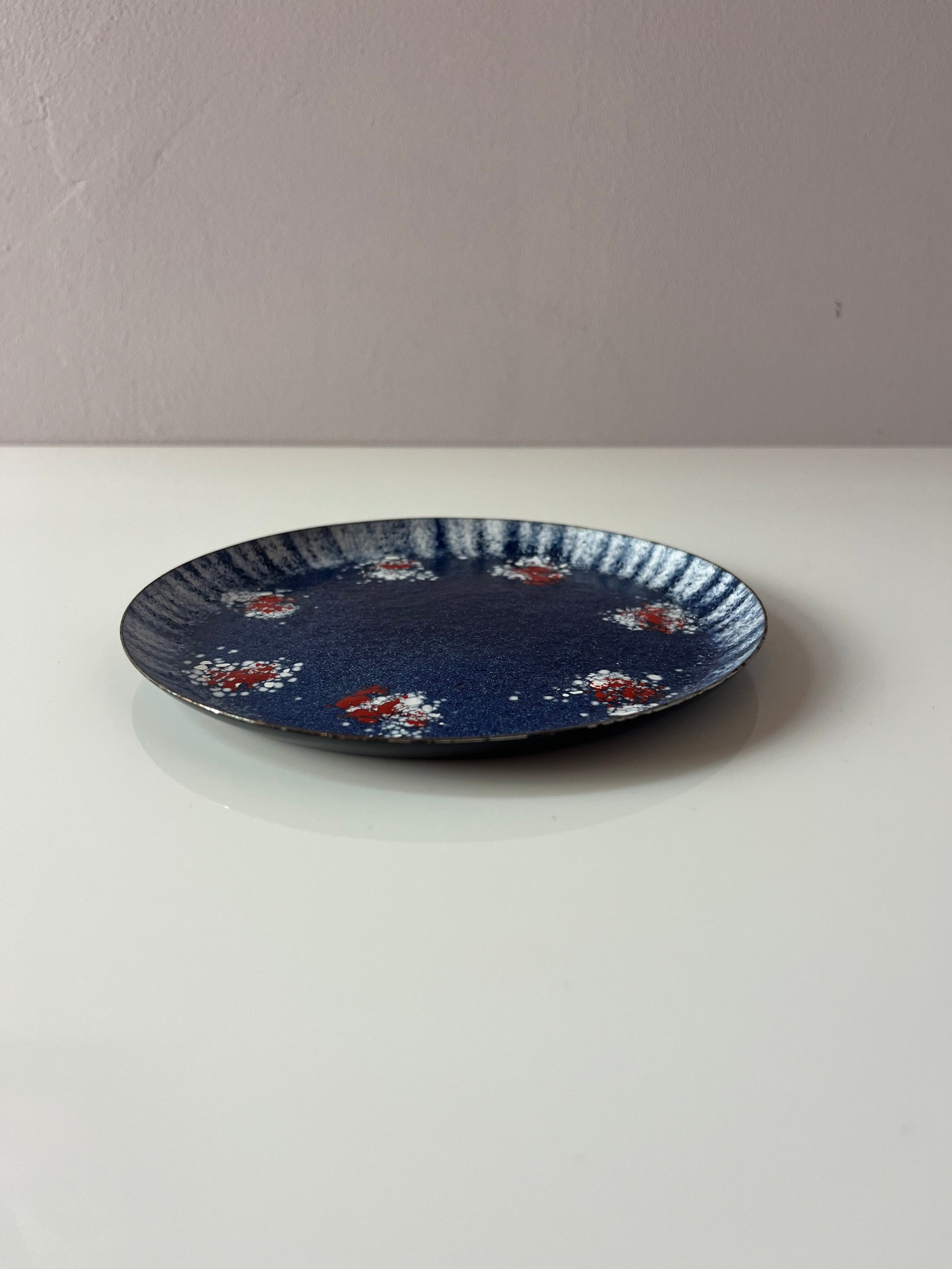 Schale blau rot Emaile