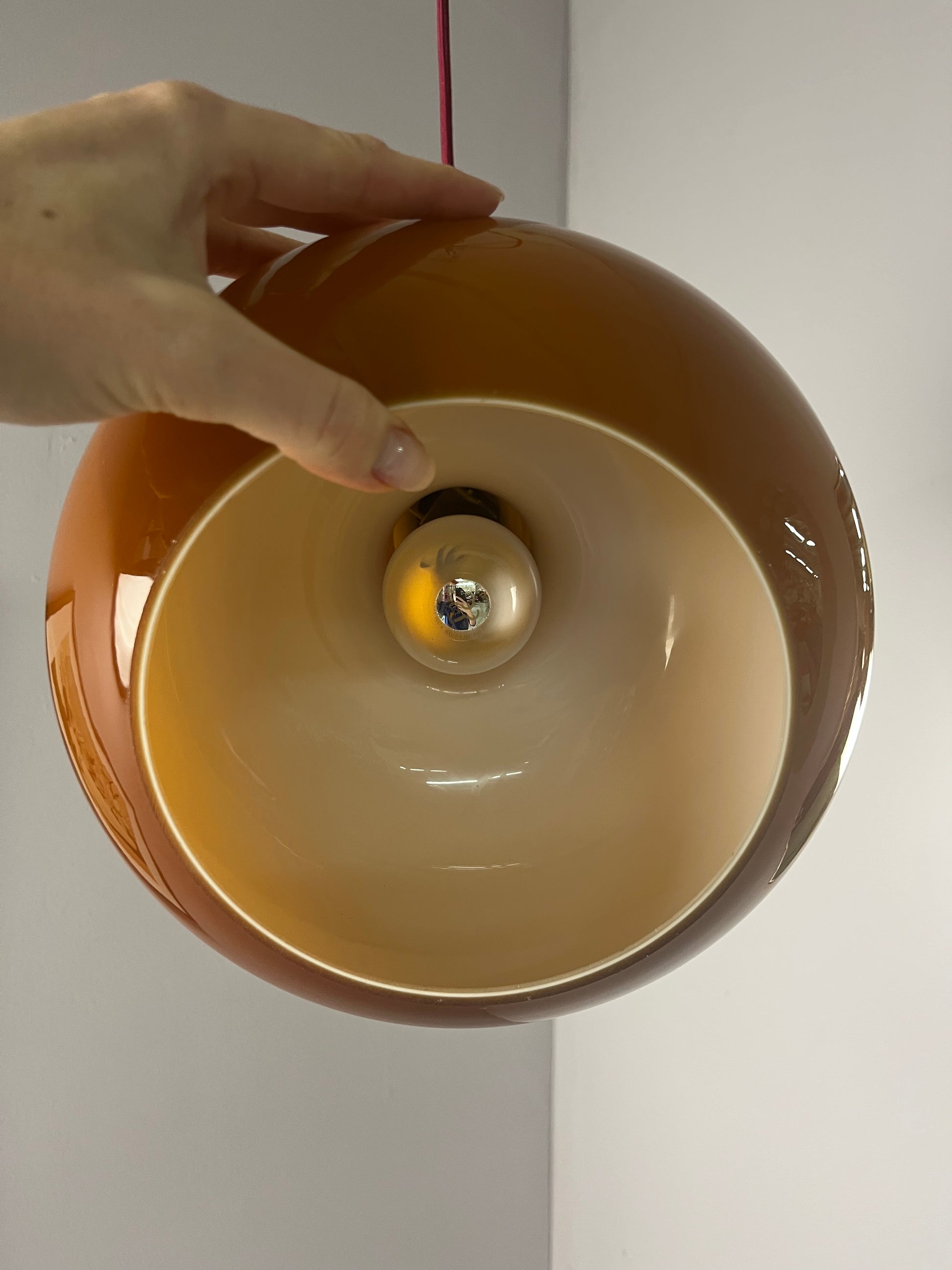 Hängelampe braun orange Glas