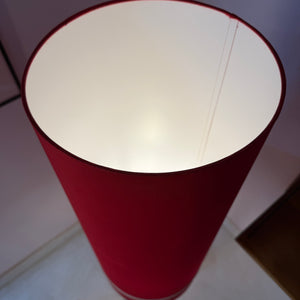 Stehlampe rot Glas Chrom von Fischer Leuchten