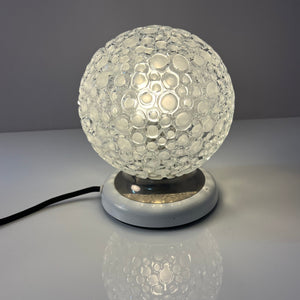 Kugel-Tischlampe weiß Strukturglas