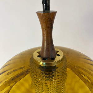 Hängelampe Glas Teak von Orrefors