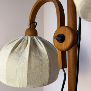 Stehlampe Maiglöckchen von Domus Teak und Rohseide