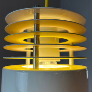 Hängelampe neu lackiert weiß gelb