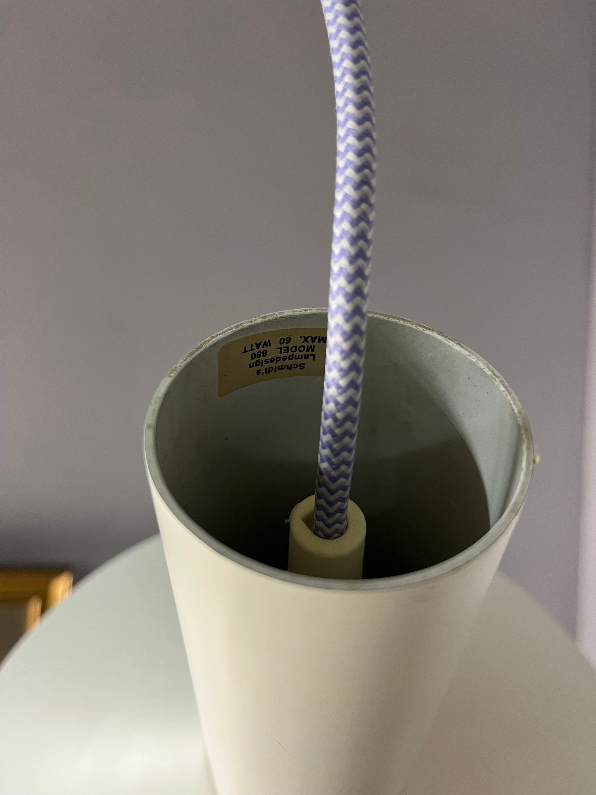 Hängelampe Modell 880 weiß silber von Schmidt’s Lampedesign