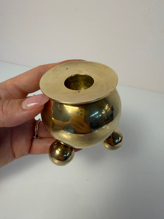 Kugel Kerzenständer Messing aus Dänemark