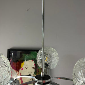 Sputnik Kronleuchter Glas Chrom