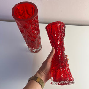 Set: 2 Vasen rot von Kurt Wokan für Ingrid Glas