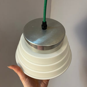 Hängelampe weiß silber Glas