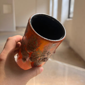 Vase Fat Lava 6-20 orange von Scheurich West Germany