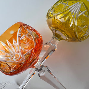 Set: 2x Römer Weinglas orange gelb Kristallglas