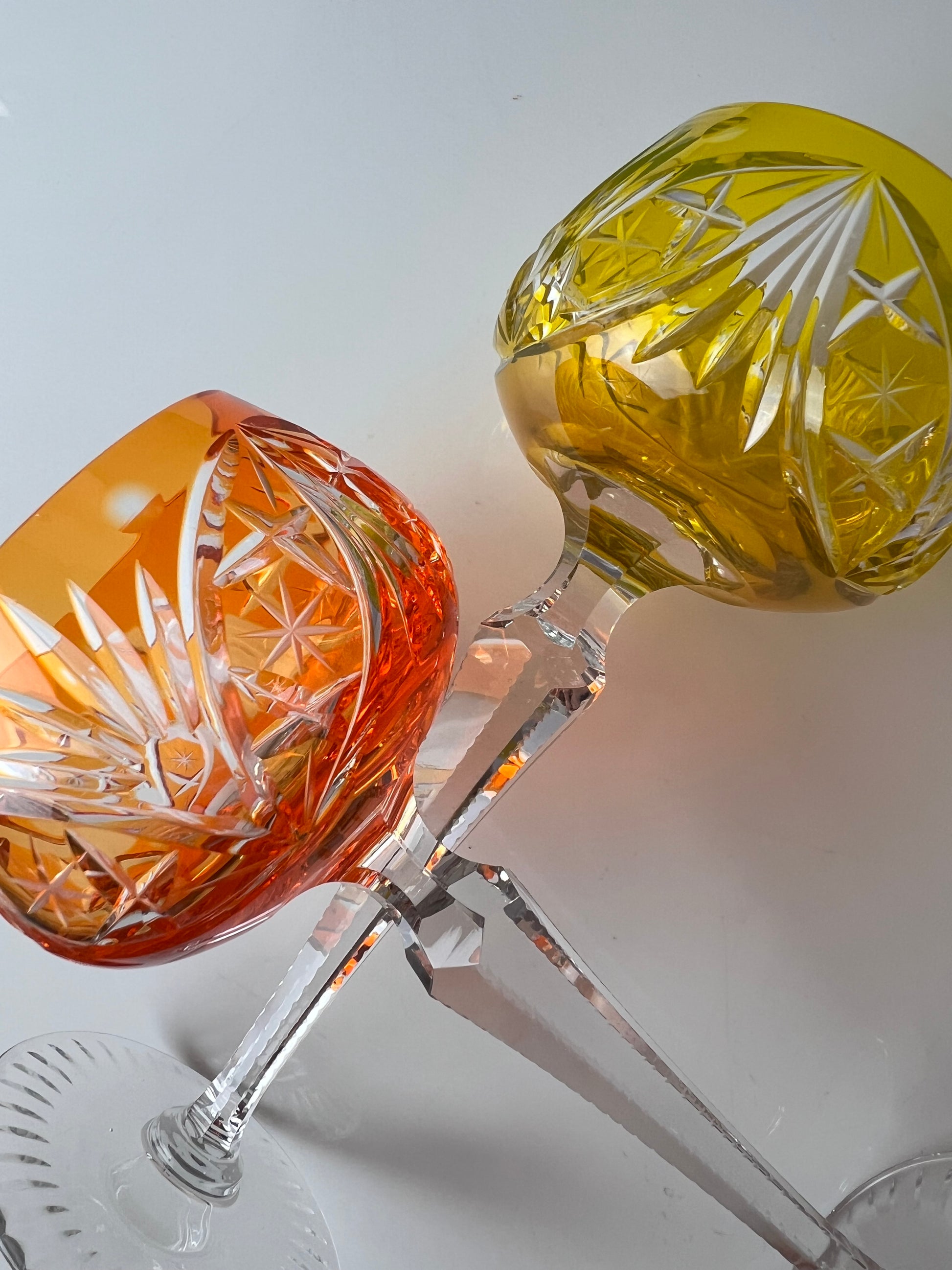 Set: 2x Römer Weinglas orange gelb Kristallglas