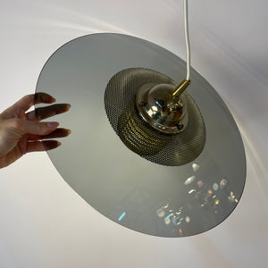 Hängelampe Rauchglas Messing von Jan Eskil Eskilsson für Belid