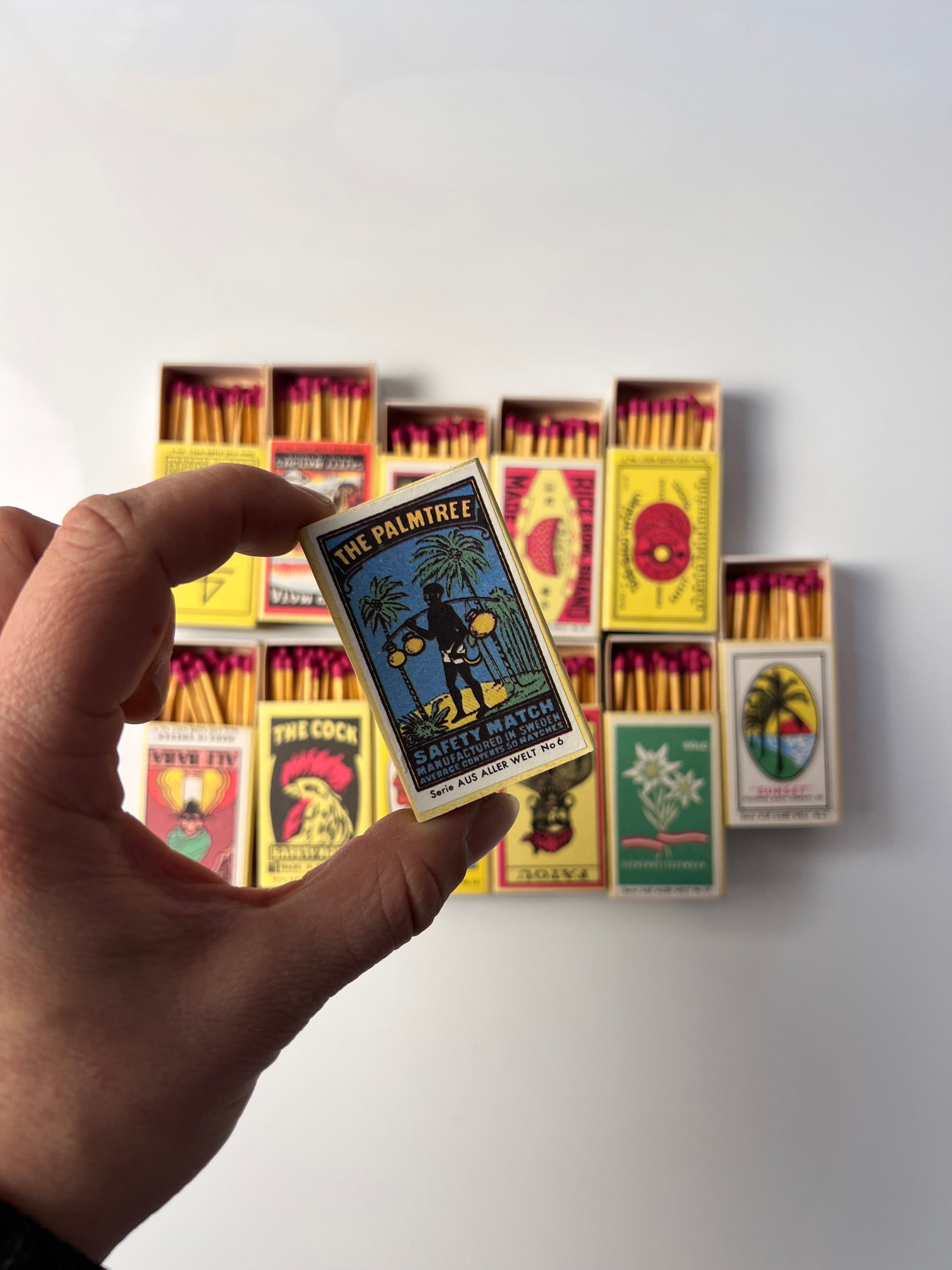 Set: Vintage Streichhölzer Sirius Etiketten aus aller Welt
