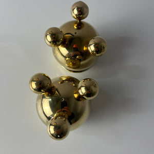 Set: 2x Kugel Kerzenständer Messing von Gusums Bruk