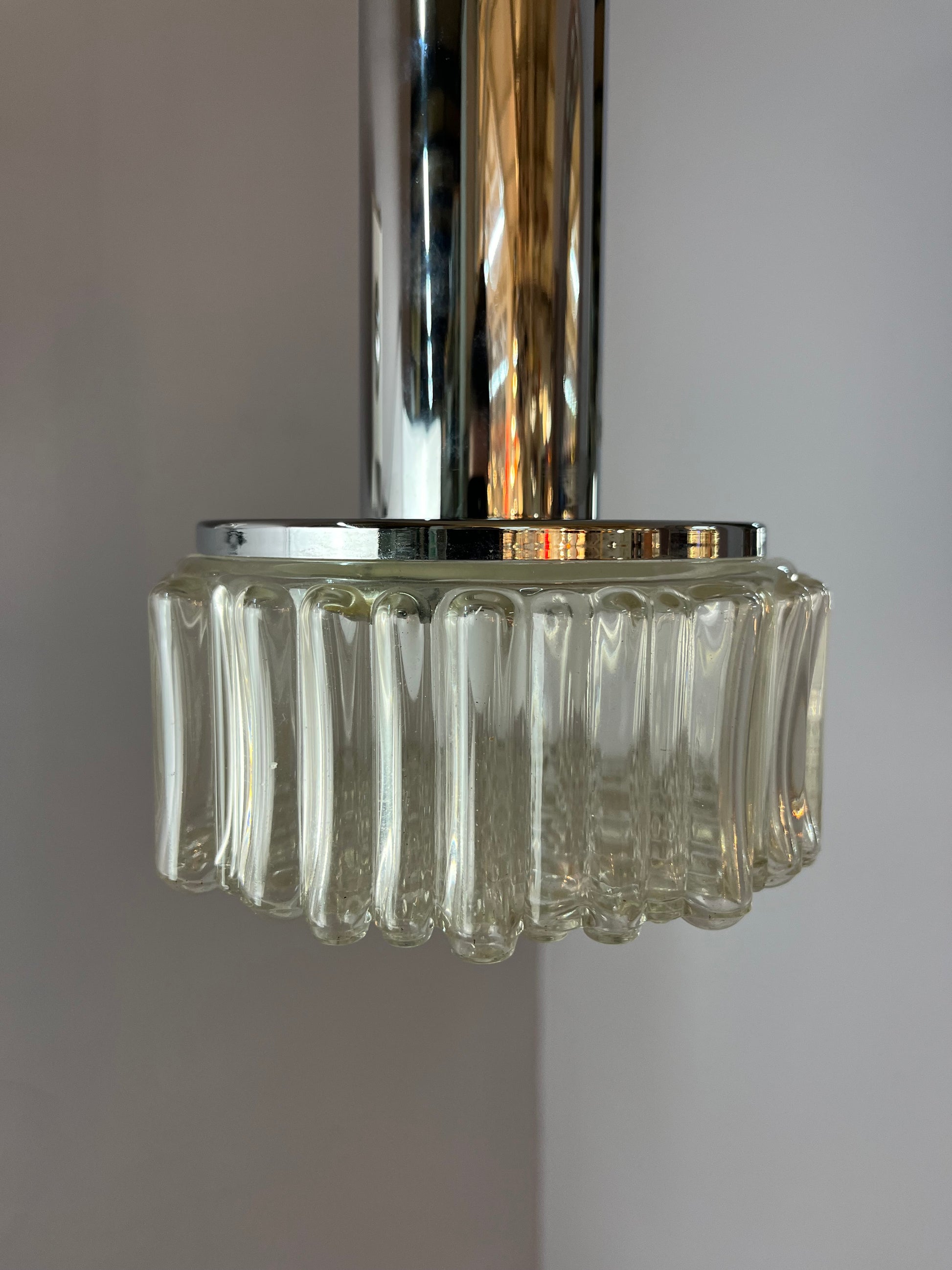 Pendelleuchte Modell P105 Klarglas Chrom von STAFF