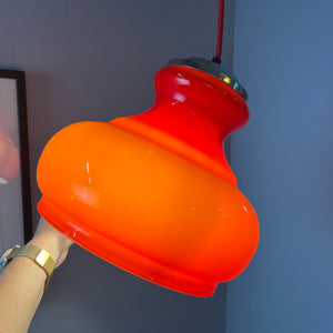 Hängelampe rot Glas