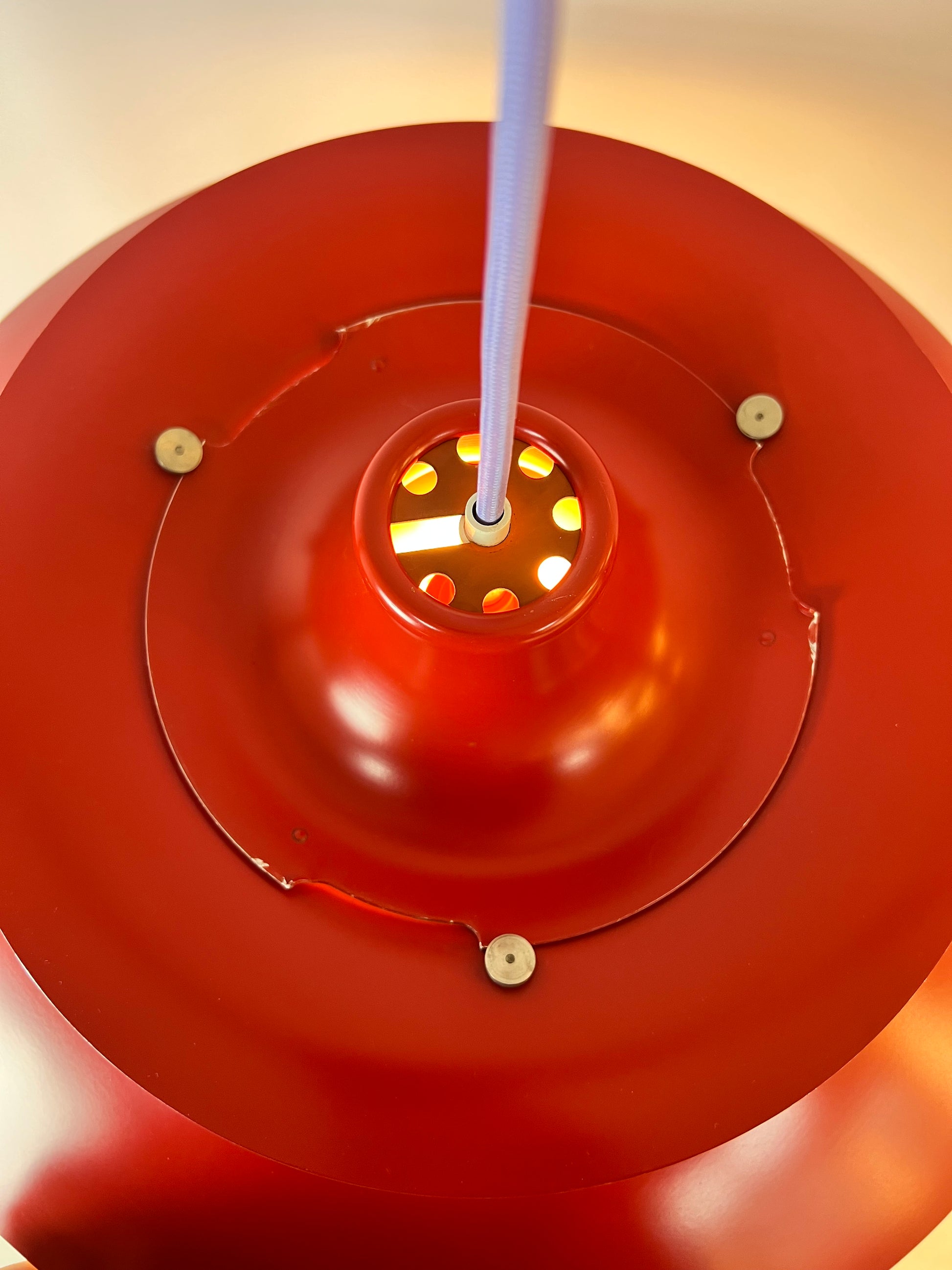 Lamellenlampe PH5 rot von Poul Henningsen für Louis Poulsen