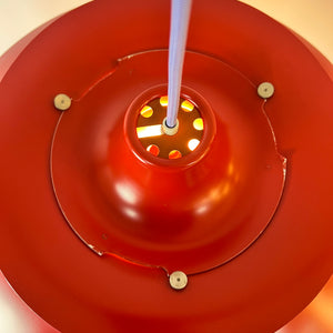 Lamellenlampe PH5 rot von Poul Henningsen für Louis Poulsen