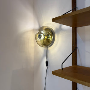 Kleine Wandlampe Futura Rauchglas Messing von Koch & Lowy für Peill & Putzler