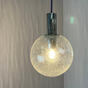 Hängelampe Größe S Einschlussglas Chrom von Doria