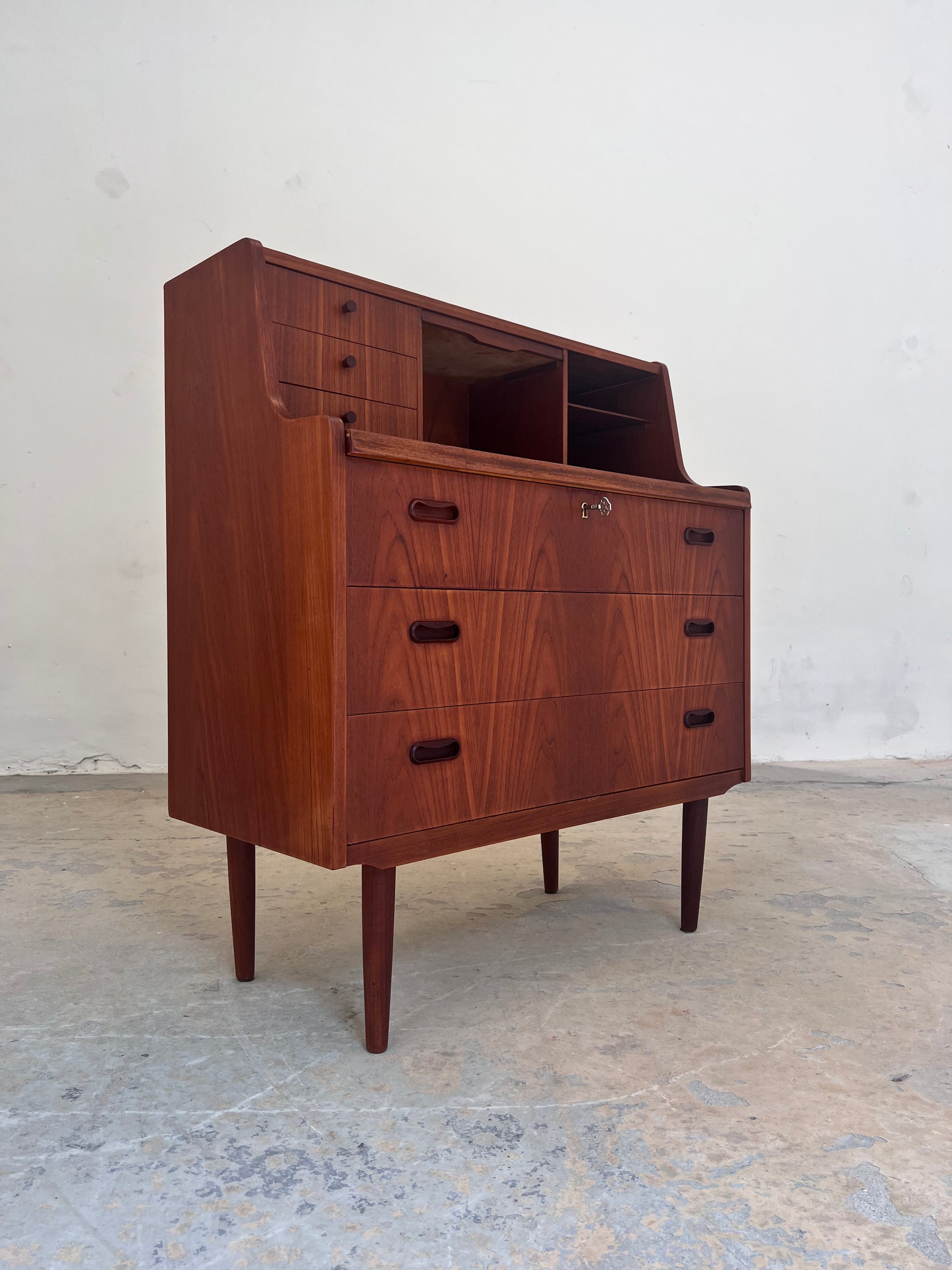 Sekretär Teak mit Spiegel aus Dänemark