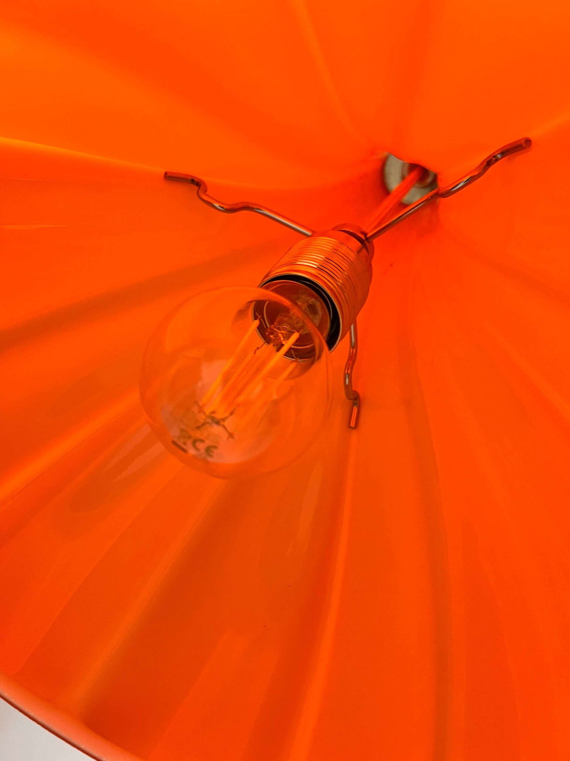 Blumenlampe orange Glas von Peill & Putzler