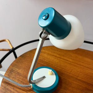 Tischlampe petrolblau 50er