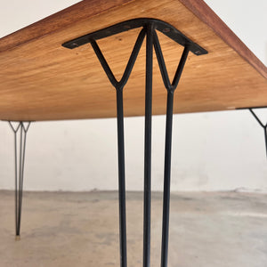 Esstisch Schreibtisch Teak mit original Hairpinlegs