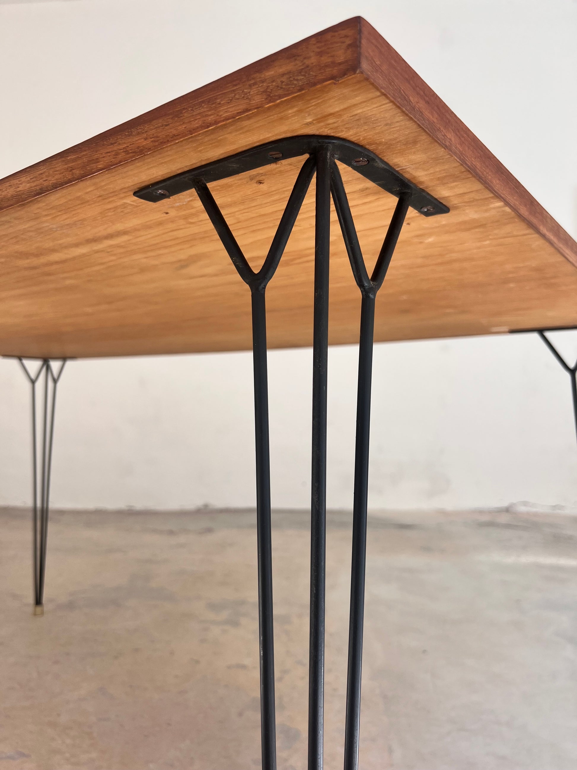 Esstisch Schreibtisch Teak mit original Hairpinlegs
