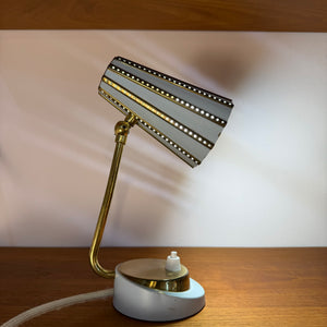 Tischlampe creme Messing von Robert Pfäffle