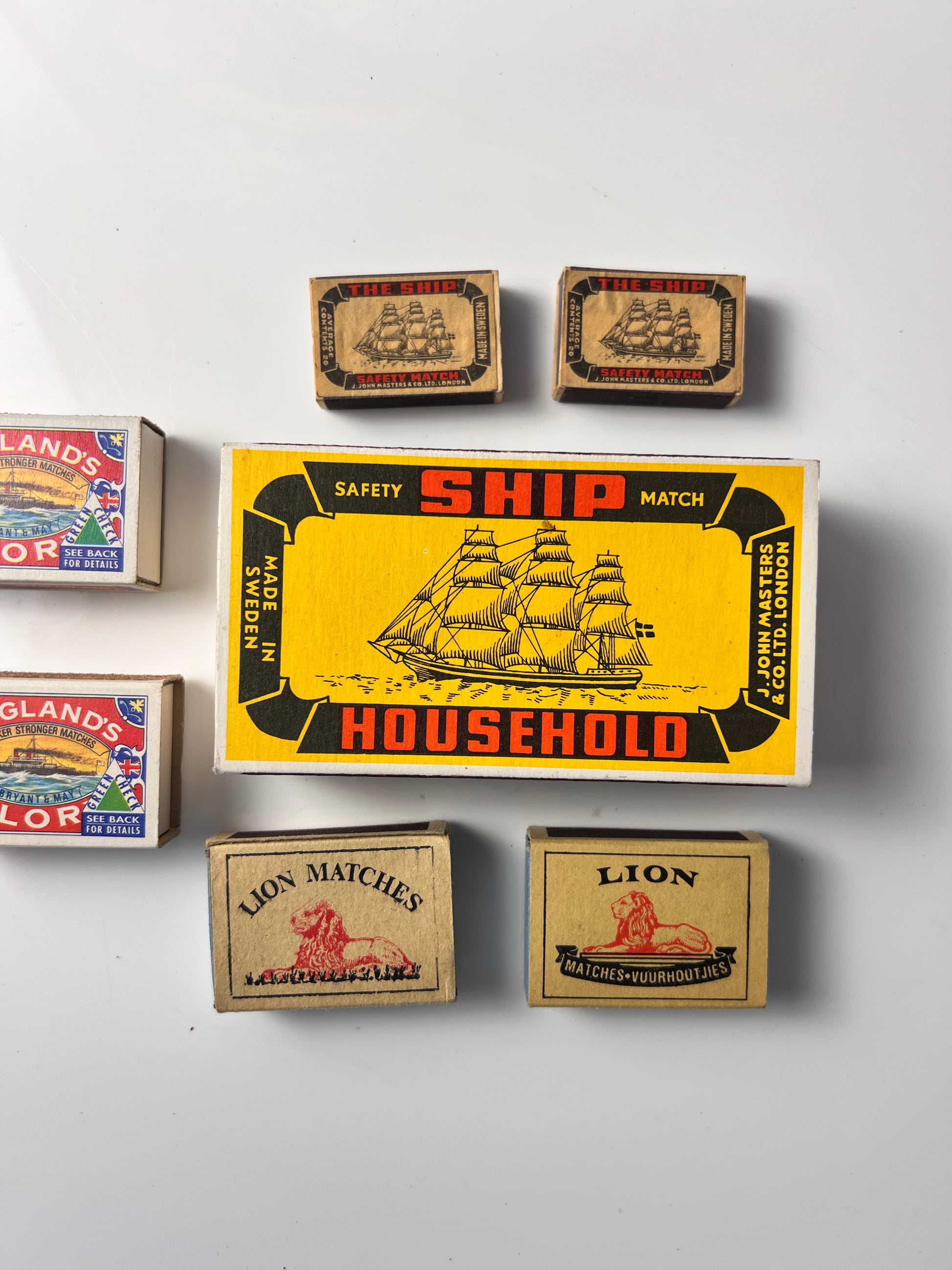 Set: Vintage Streichholzschachteln British Nautik