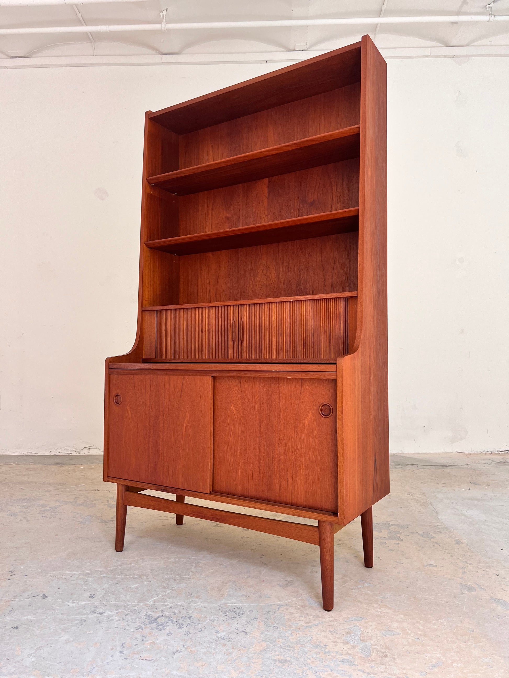 Bücherregal Teak mit Sekretär & Ausziehplatte von Johannes Sorth für Nexø