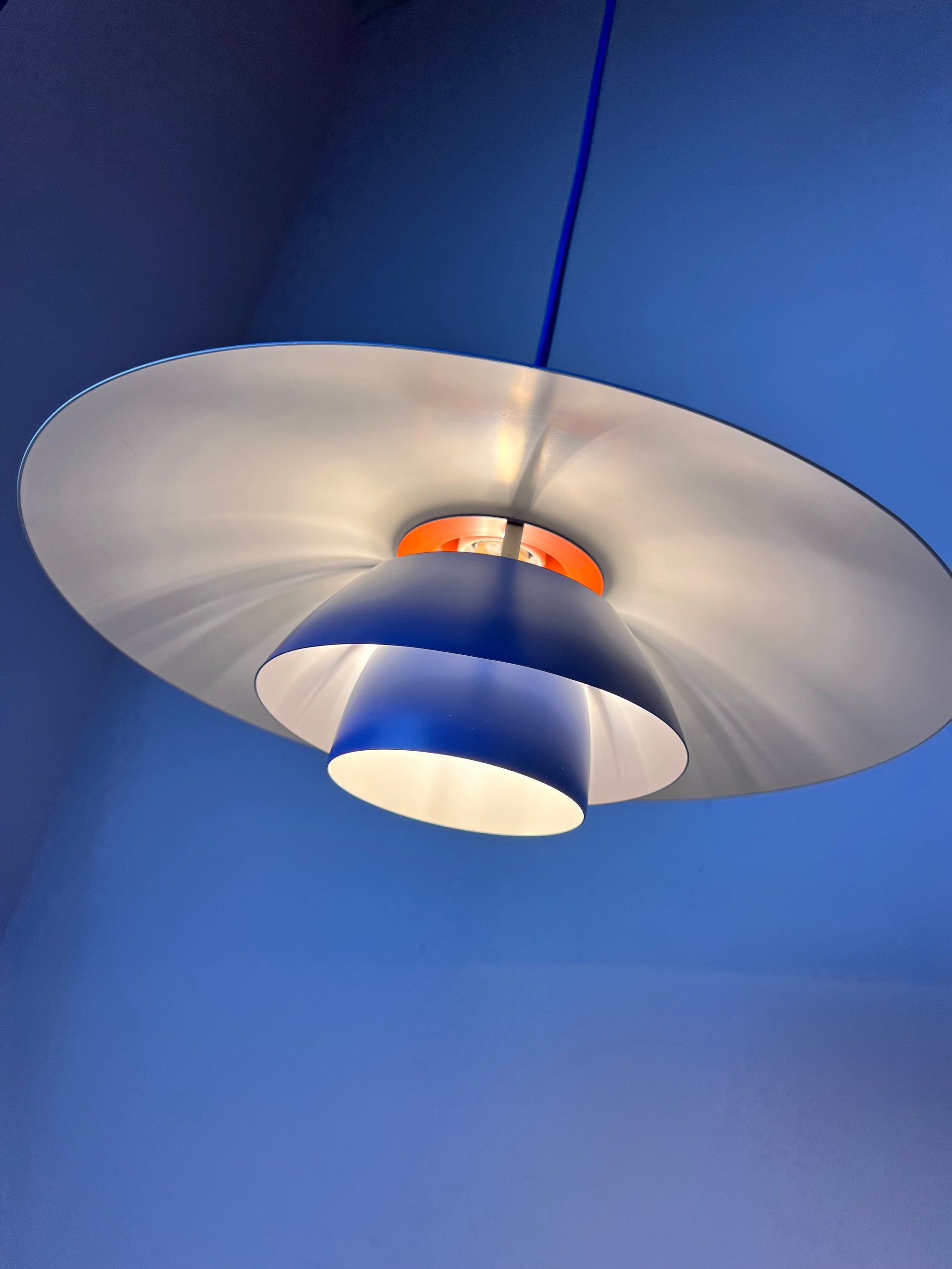 Lamellenlampe PH4 blau von Poul Henningsen für Louis Poulsen