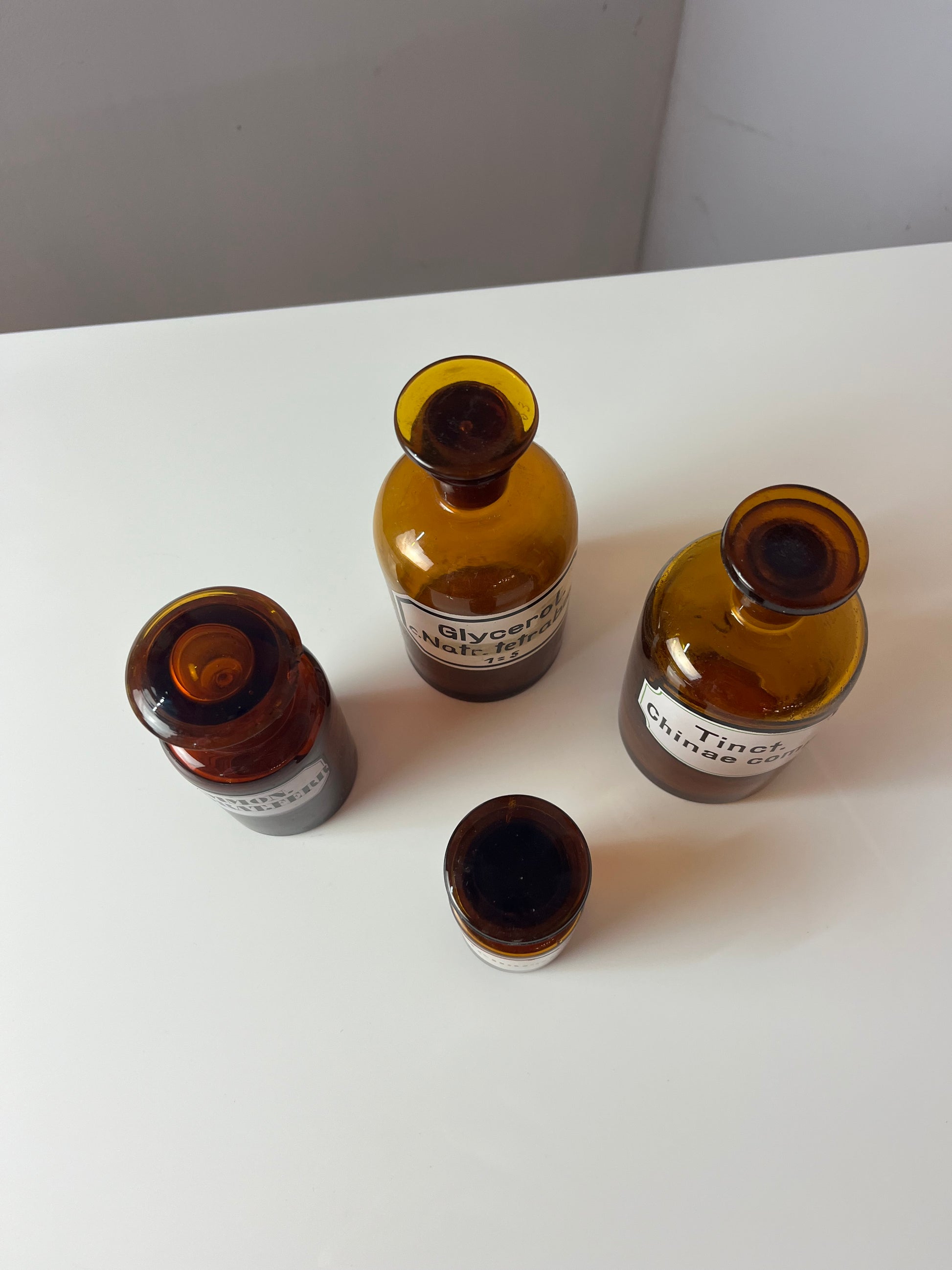 Set: 4x Apothekerglas braun