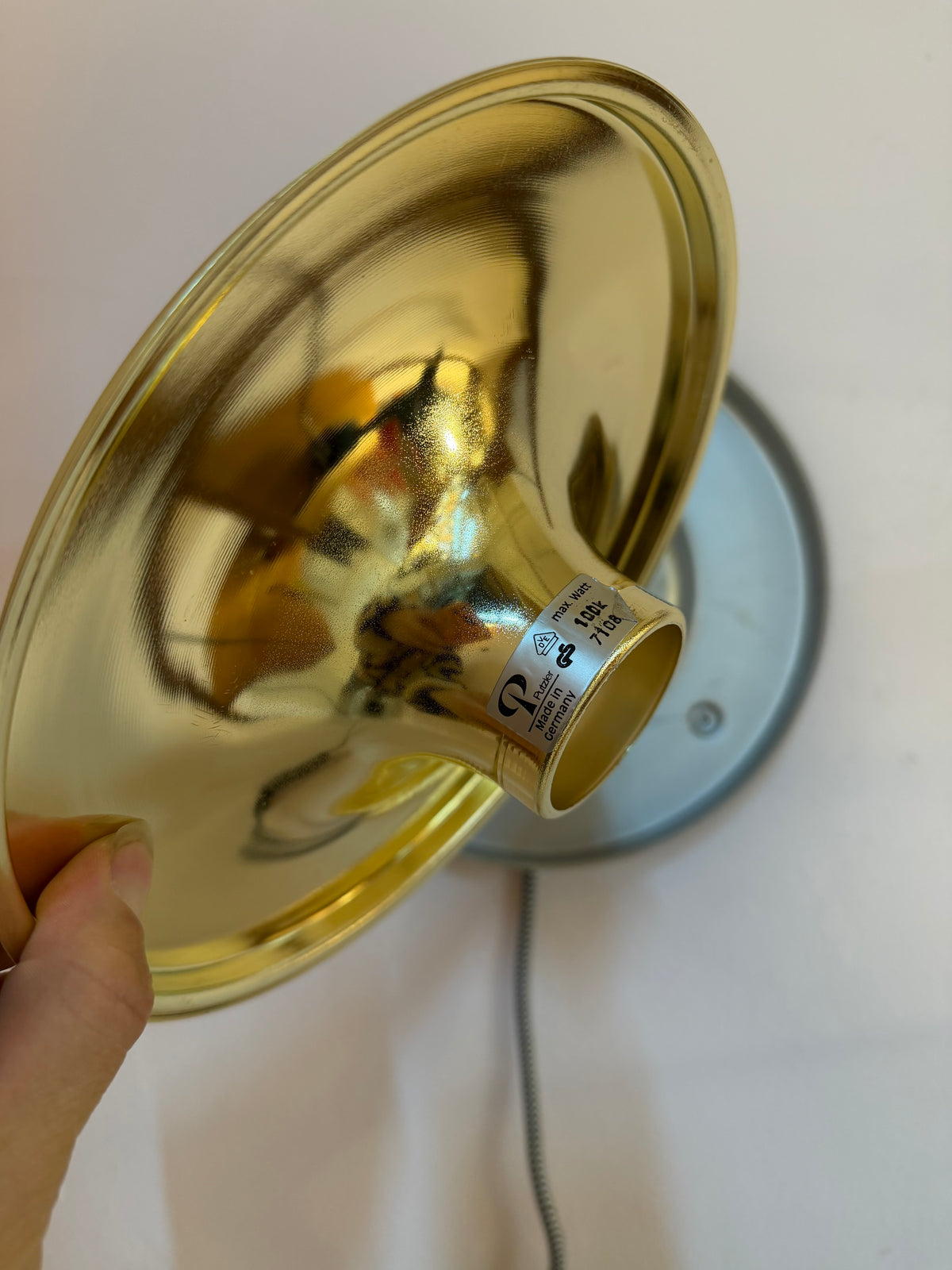 Kleine Wandlampe Futura Rauchglas Messing von Koch & Lowy für Peill & Putzler
