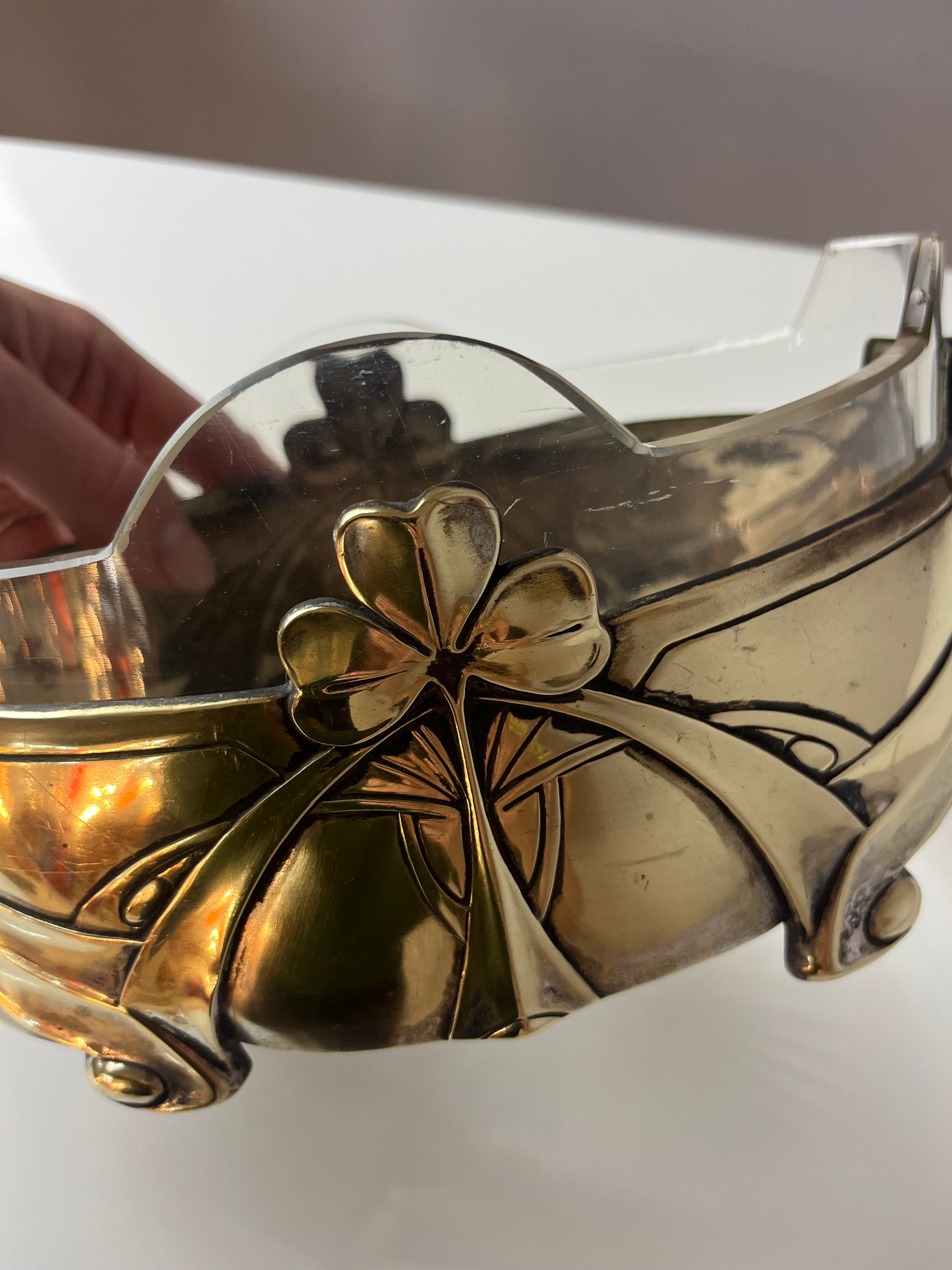 Jardiniere mit Kleeblatt von Metallwarenfabrik Hans Peter aus 1908