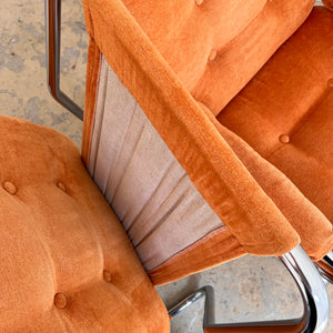 Sessel Halina orange Chrom von Hellerau