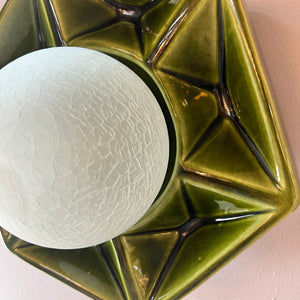 Wandlampe grün Keramik von Honsel