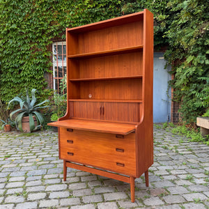 Bücherregal Teak mit Sekretär von Johannes Sorth für Nexø