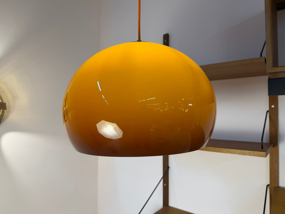 Hängelampe Guzzini Kunststoff braun orange